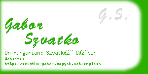 gabor szvatko business card